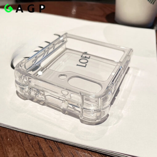 Étui rigide en acrylique transparent pour Samsung Galaxy Z Flip2 Flip3 Flip4 flip5 – Image 2